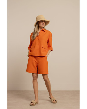 Mascha waffle shorts Oranje