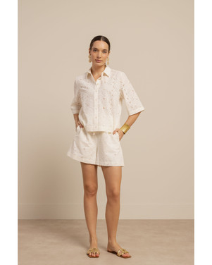 Zena broderie shorts Off White