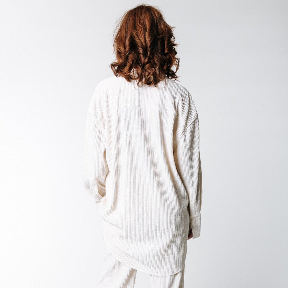 Talia Structure Oversized Boyfriend Blouse Off White KL Talia Structure Oversized Boyfriend Blouse Off White KL