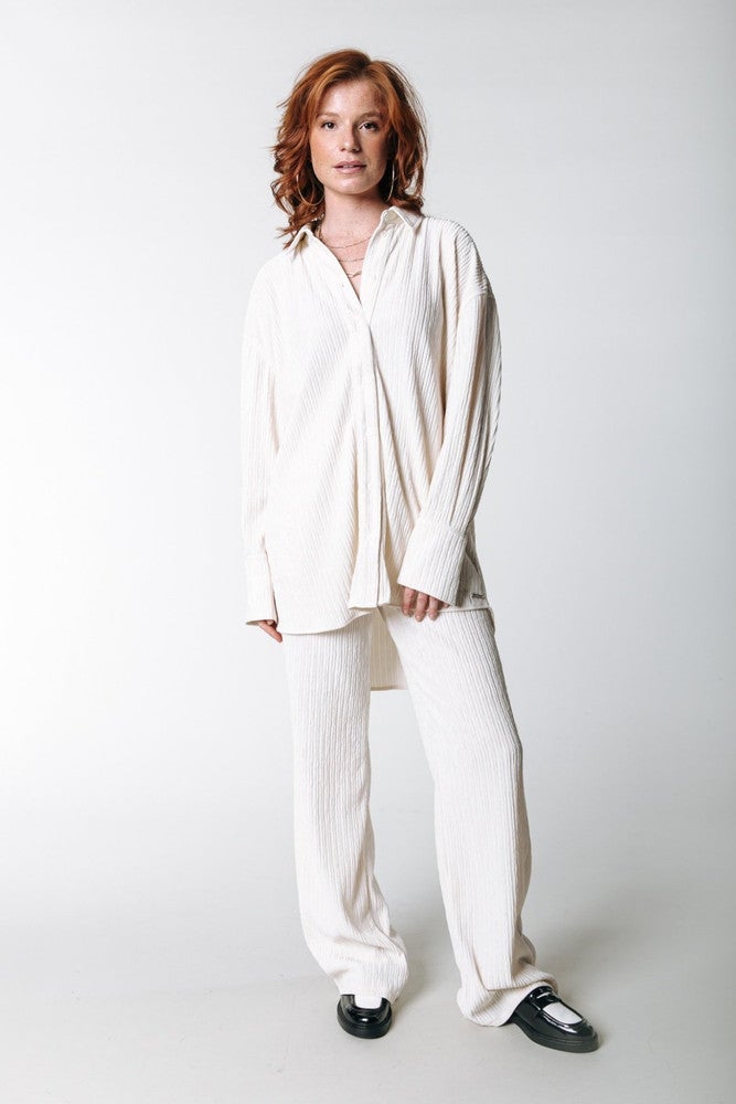 Talia Structure Oversized Boyfriend Blouse Off White KL Talia Structure Oversized Boyfriend Blouse Off White KL