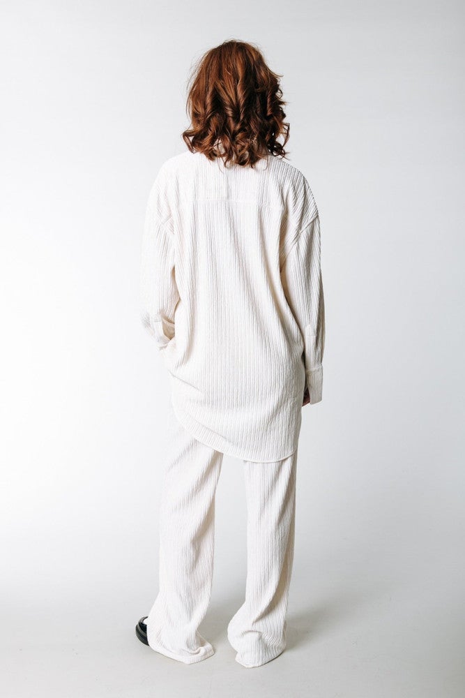 Talia Structure Oversized Boyfriend Blouse Off White KL Talia Structure Oversized Boyfriend Blouse Off White KL