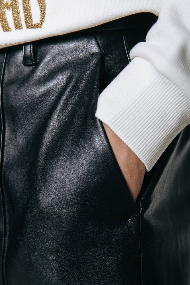 Rus Vegan Leather Pants Zwart Rus Vegan Leather Pants Zwart