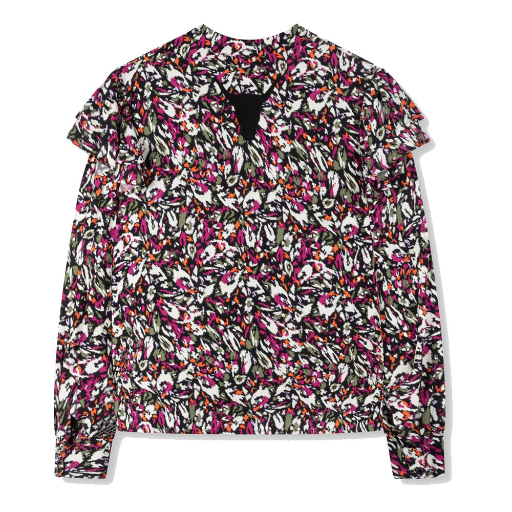 Ladies Woven Blurry Flower Blouse Groen KL Ladies Woven Blurry Flower Blouse Groen KL