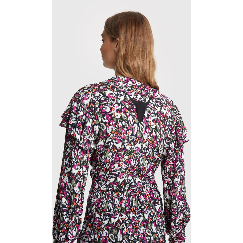 Ladies Woven Blurry Flower Blouse Groen KL Ladies Woven Blurry Flower Blouse Groen KL