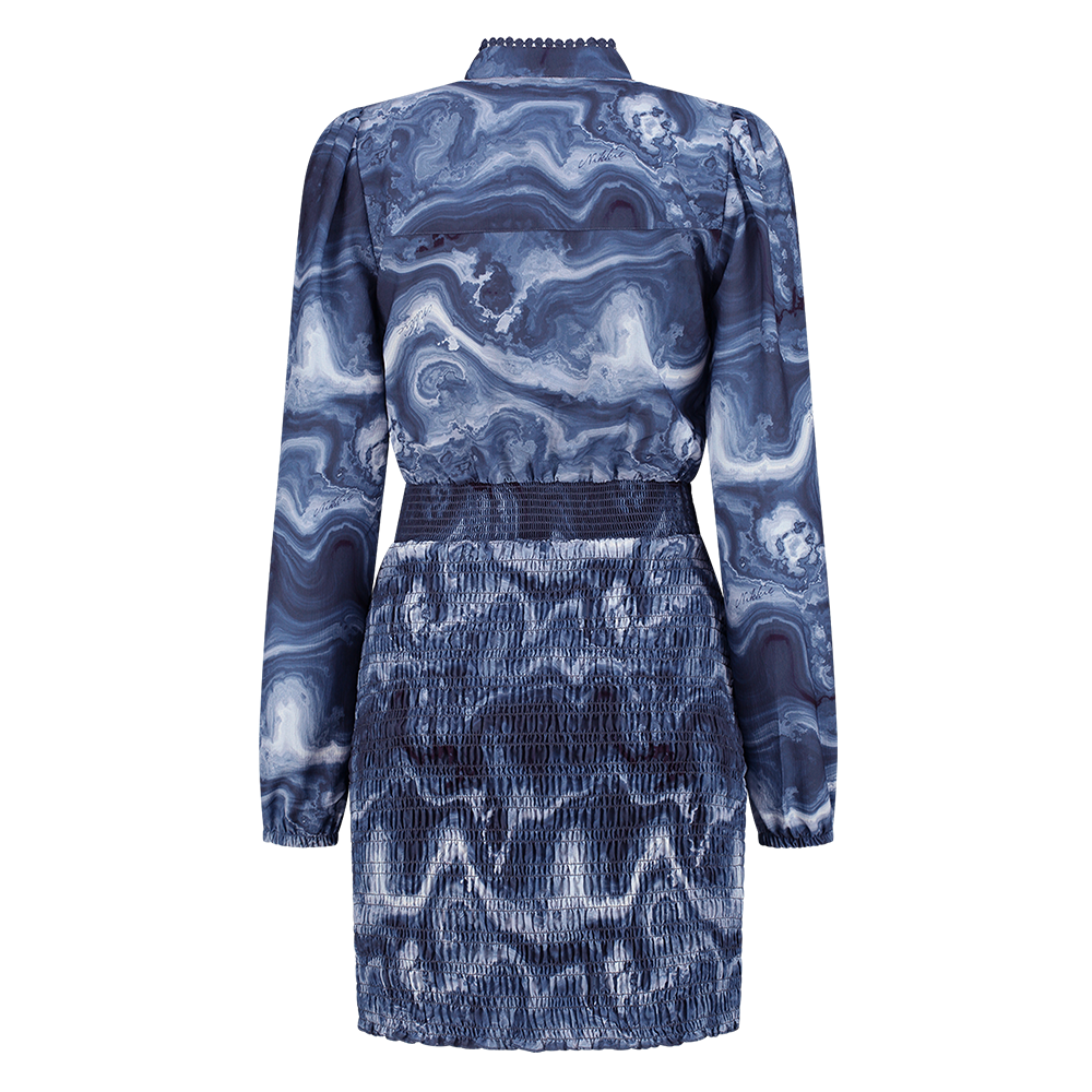 Veronica Marble Dress Blauw KL Veronica Marble Dress Blauw KL