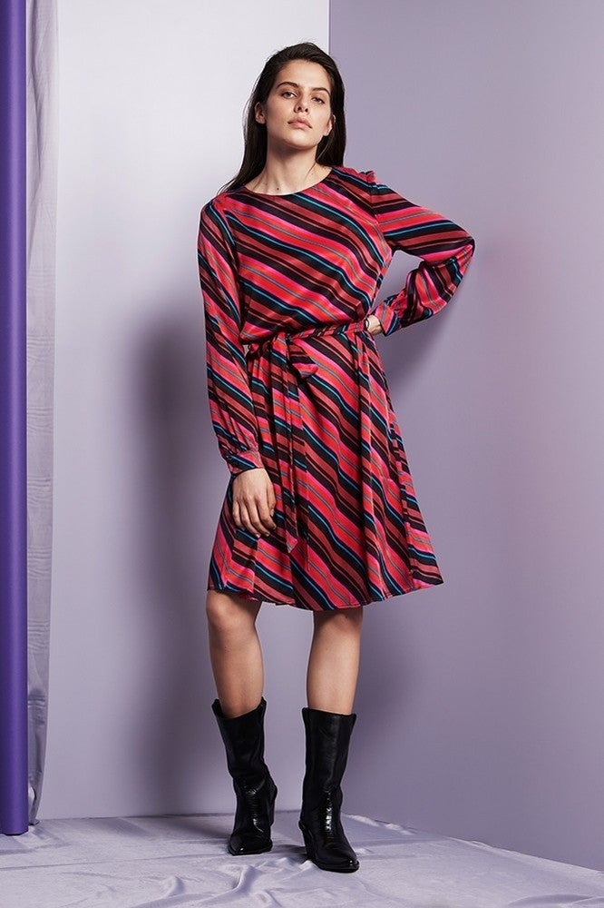 Helen Stripe Dress Paars KL Helen Stripe Dress Paars KL