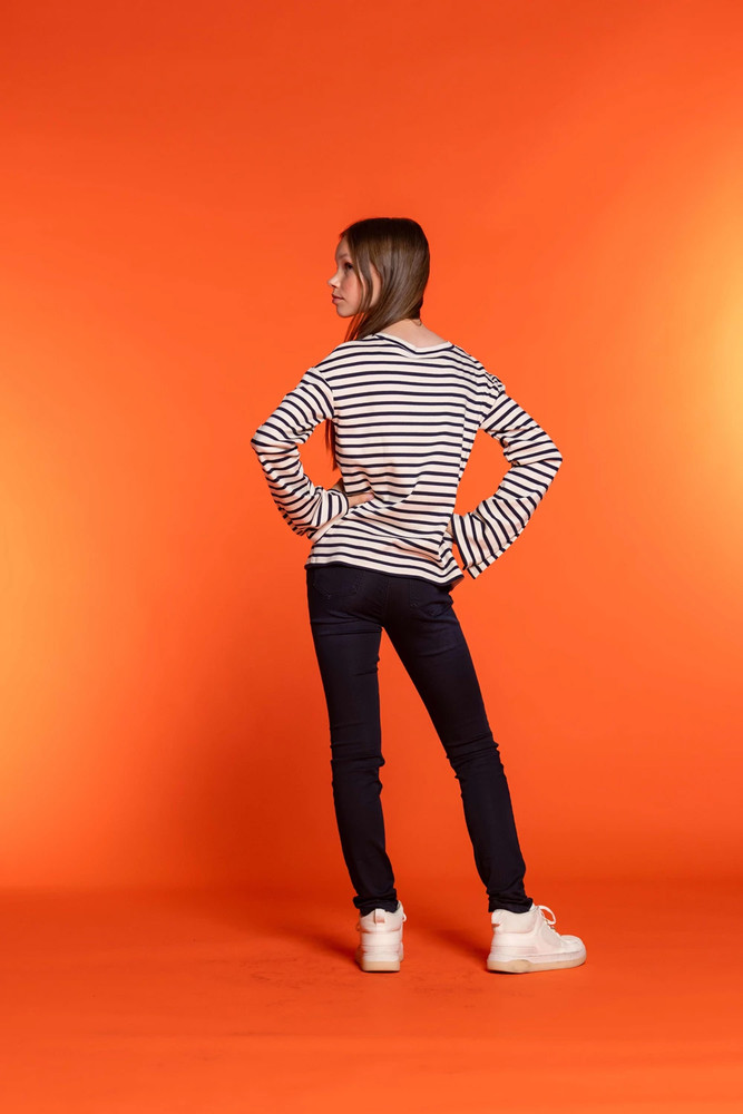 Sweater Striped With Buttons 32609K Wit KL Sweater Striped With Buttons 32609K Wit KL