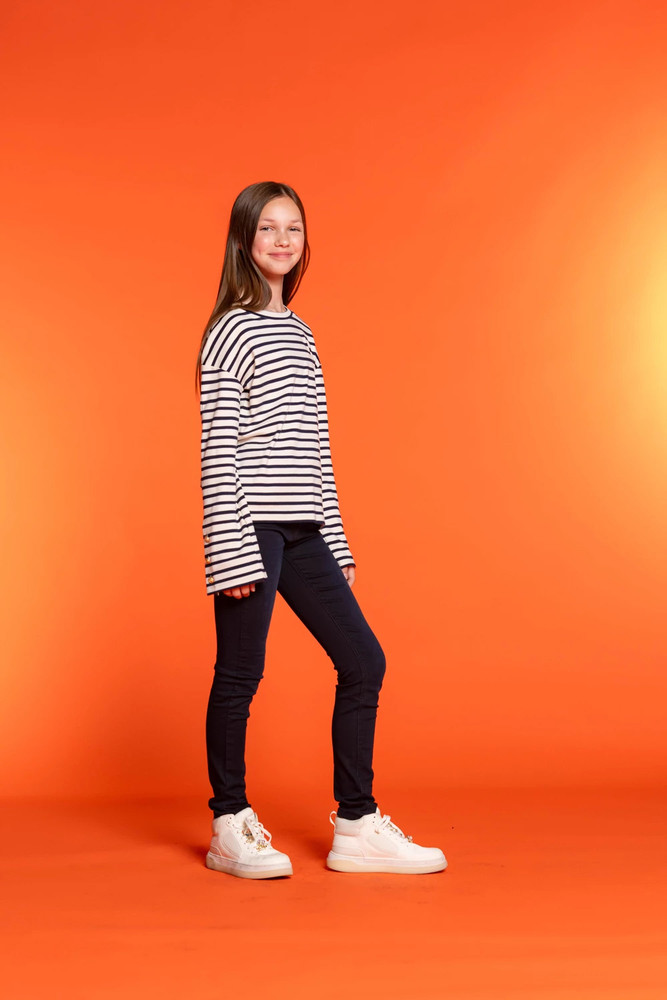 Sweater Striped With Buttons 32609K Wit KL Sweater Striped With Buttons 32609K Wit KL