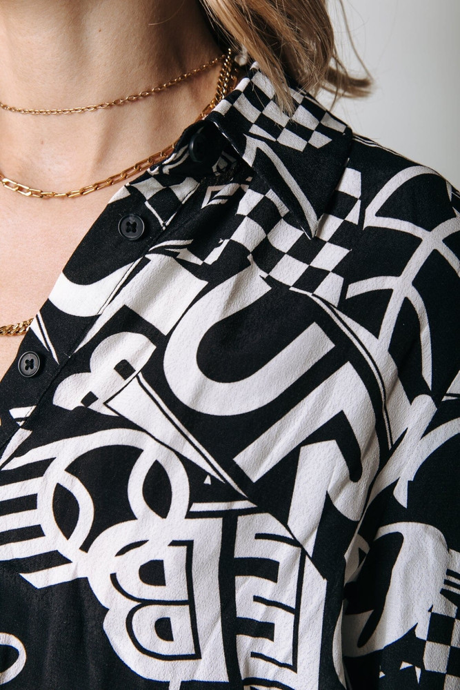 Kina Letter Ruffle Mini Dress Zwart KL Kina Letter Ruffle Mini Dress Zwart KL