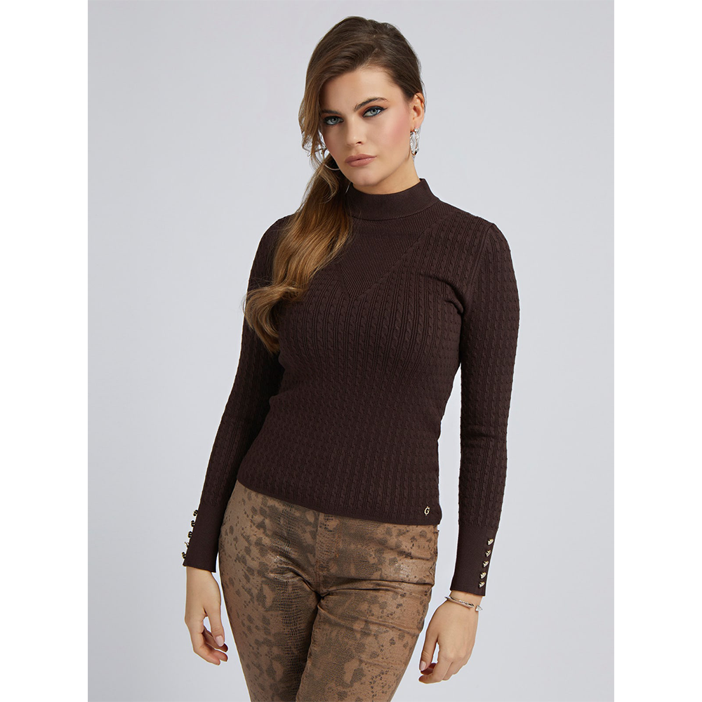 Bettie Cable Mock Sweater Multi KL Bettie Cable Mock Sweater Multi KL