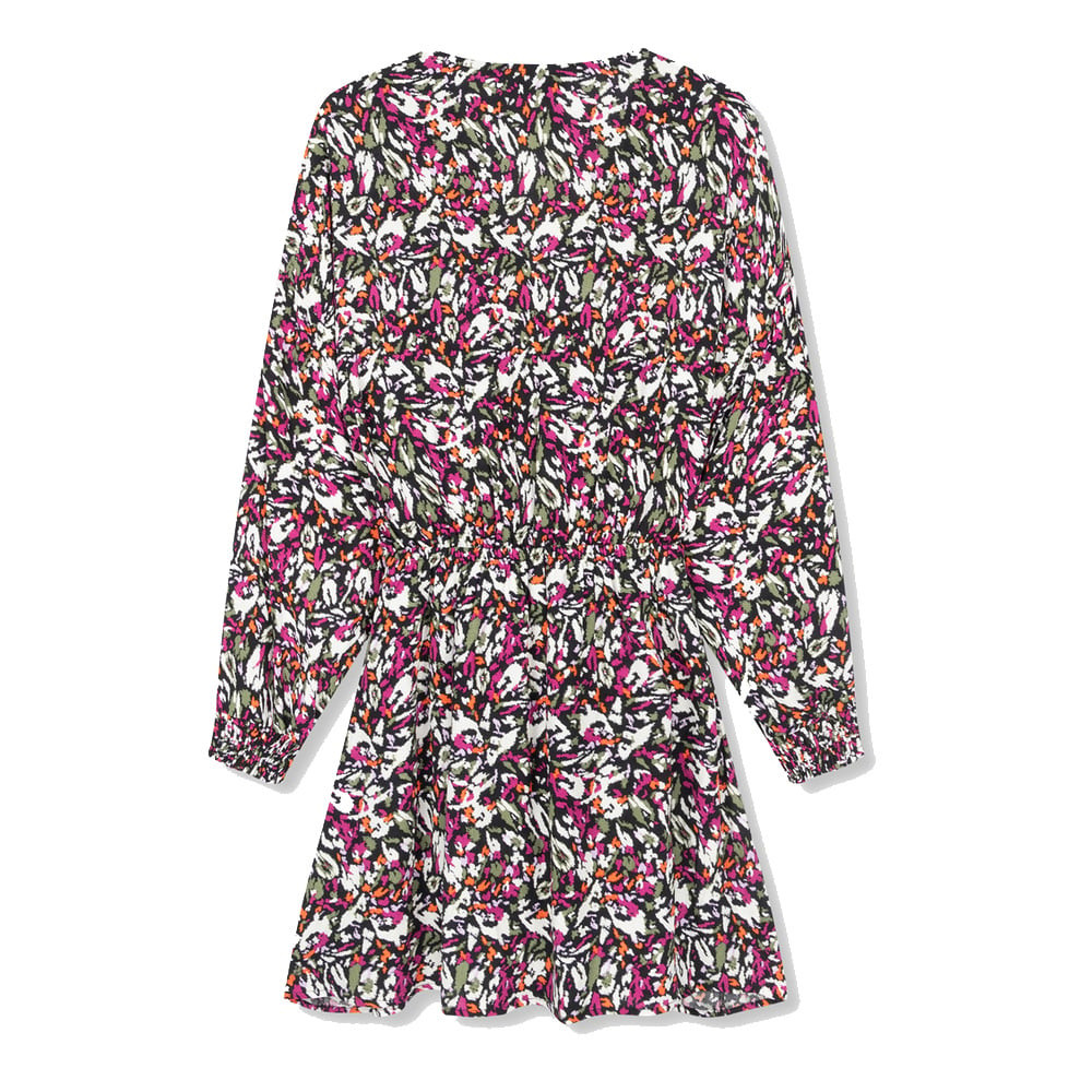 Ladies Woven Blurry Flower Wrap Dress Groen KL Ladies Woven Blurry Flower Wrap Dress Groen KL