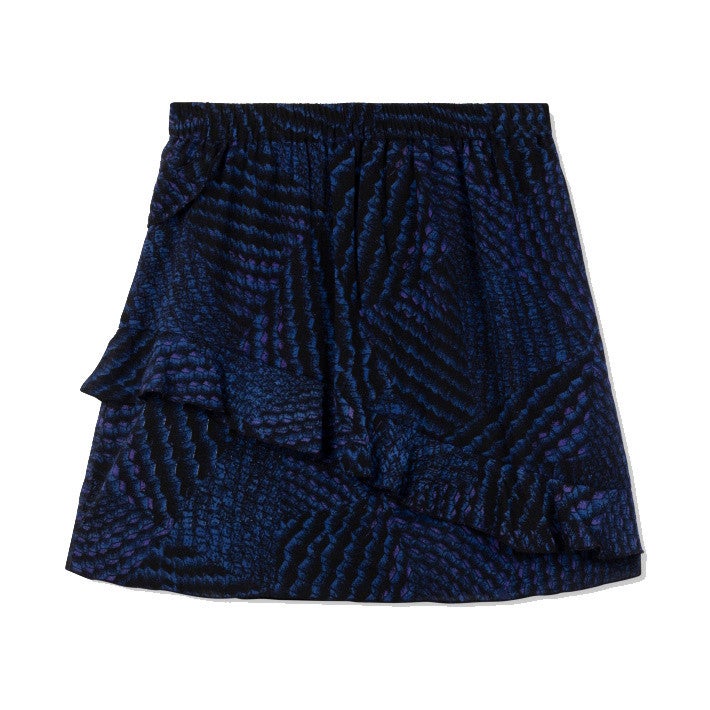 Ladies Woven Graphic Ruffle Skirt Donker Blauw KL Ladies Woven Graphic Ruffle Skirt Donker Blauw KL