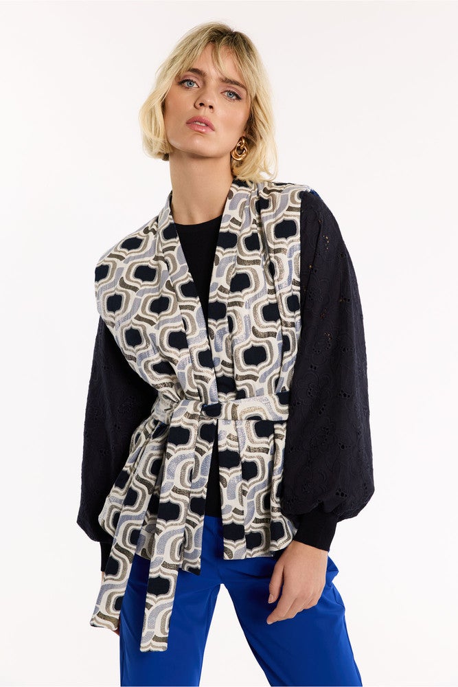 Deana flower broderie pullover Blauw KL Deana flower broderie pullover Blauw KL