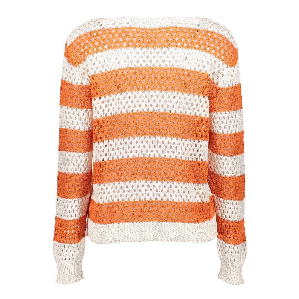 Pullover crochet striped Wit Pullover crochet striped Wit