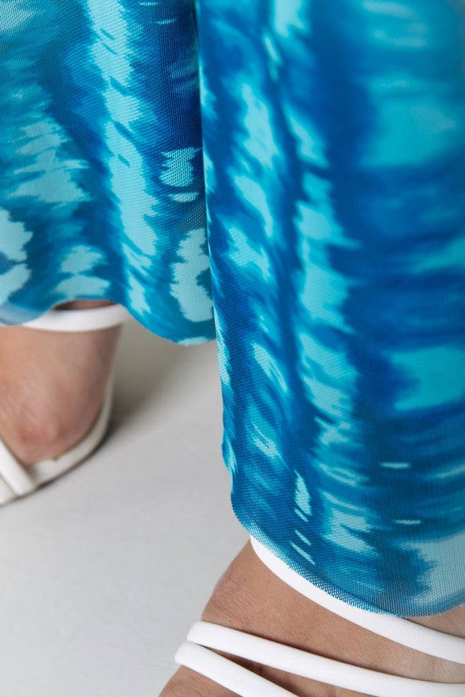Tie Dye Mesh Extra Flare Pants Blauw KL Tie Dye Mesh Extra Flare Pants Blauw KL