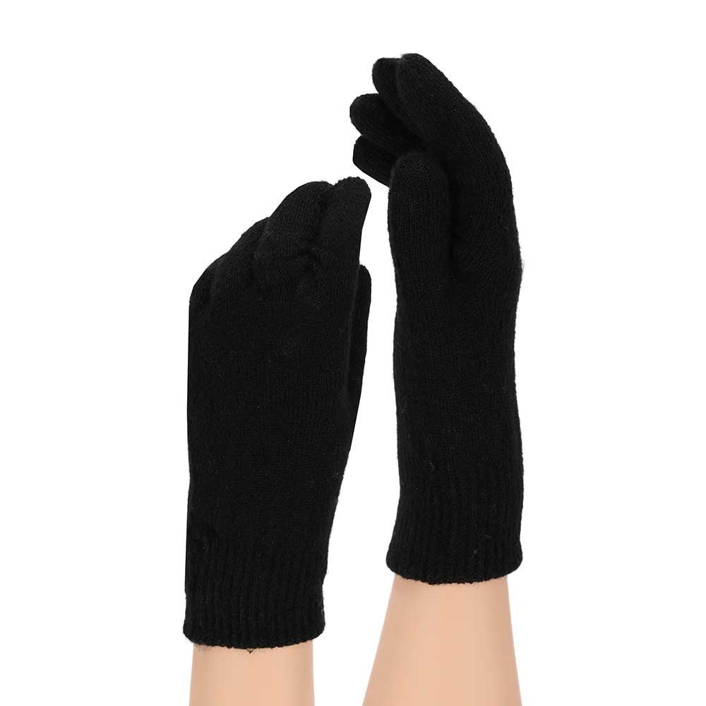 Ladies Knit Gloves 011 Zwart Ladies Knit Gloves 011 Zwart
