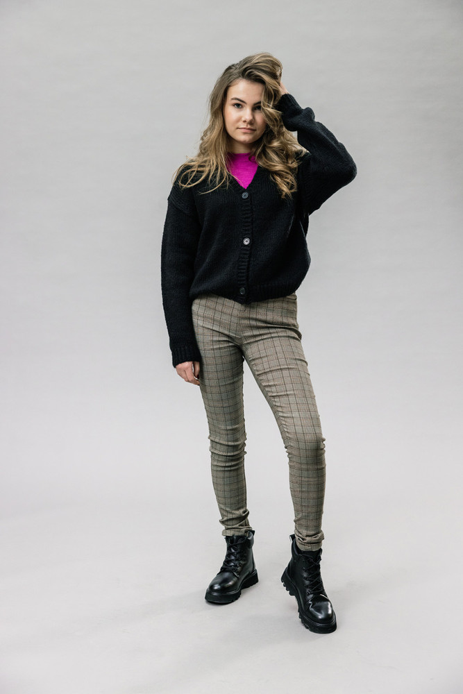 Check Skinny Pants 5640 Grijs KL Check Skinny Pants 5640 Grijs KL