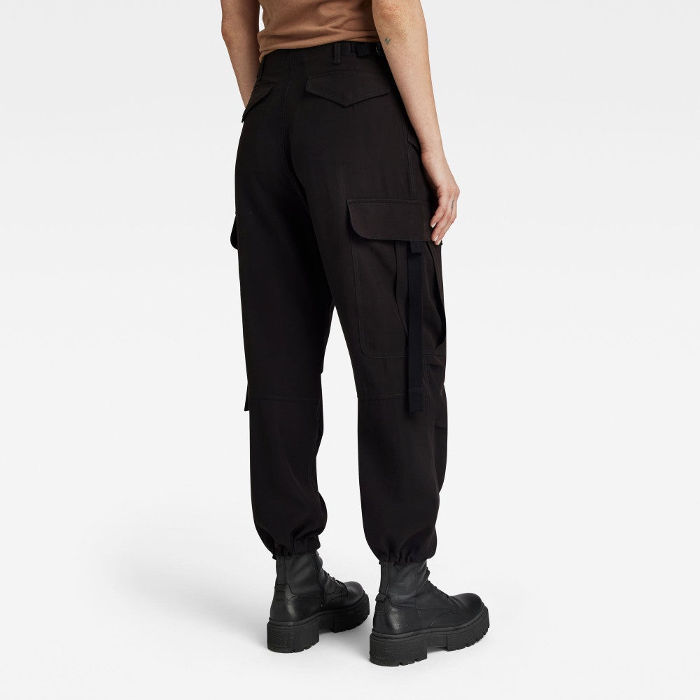 Cargo cropped drawcord pant wmn Zwart KL Cargo cropped drawcord pant wmn Zwart KL