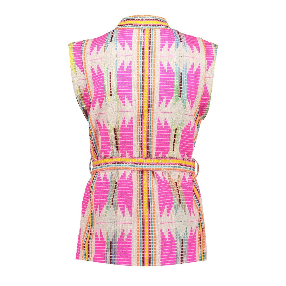 Sleeveless vest fancy woven Roze KL Sleeveless vest fancy woven Roze KL