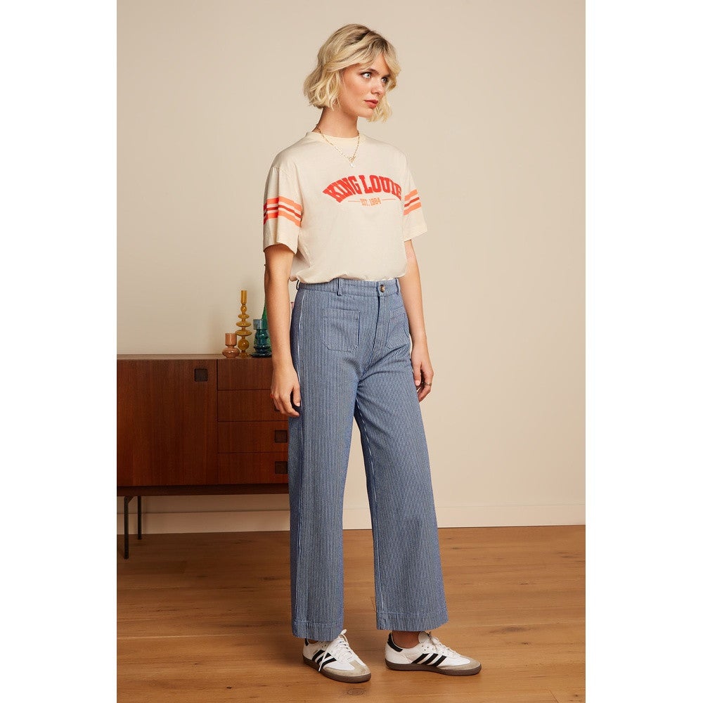 High Waist Pocket Pants Osei Stripe Blauw KL High Waist Pocket Pants Osei Stripe Blauw KL