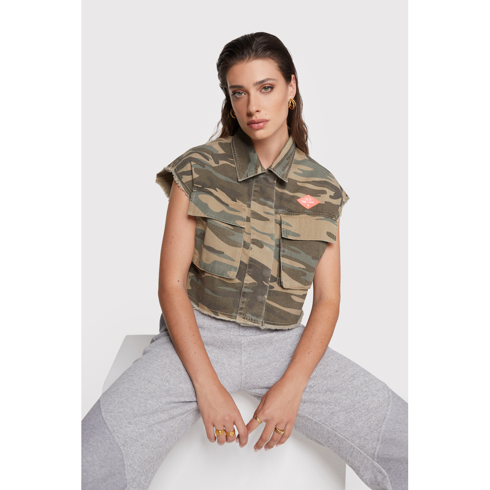 Ladies Woven Camouflage Cotton Waistcoat Groen KL Ladies Woven Camouflage Cotton Waistcoat Groen KL