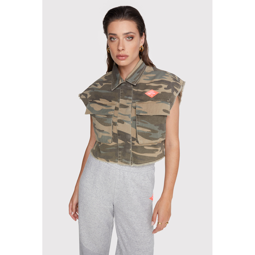 Ladies Woven Camouflage Cotton Waistcoat Groen KL Ladies Woven Camouflage Cotton Waistcoat Groen KL