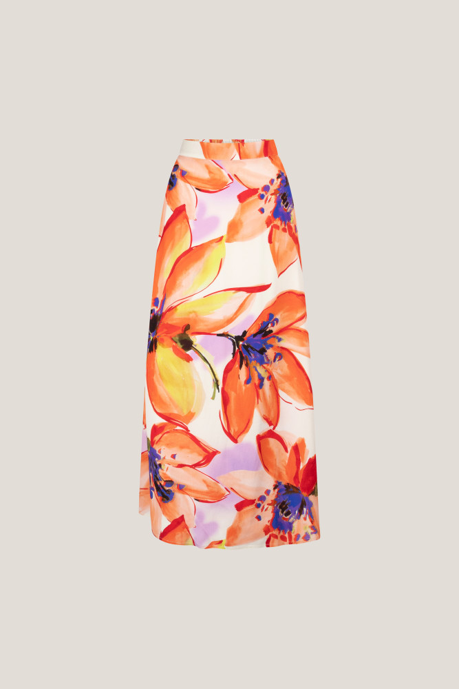wbf658 woven print long skirt Oranje KL wbf658 woven print long skirt Oranje KL