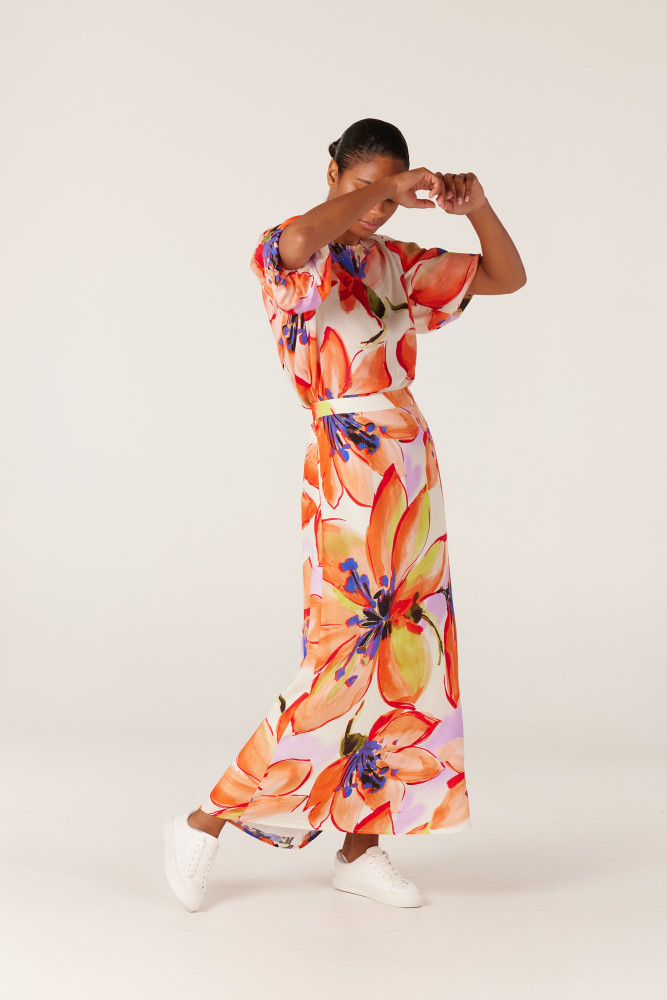 wbf658 woven print long skirt Oranje KL wbf658 woven print long skirt Oranje KL