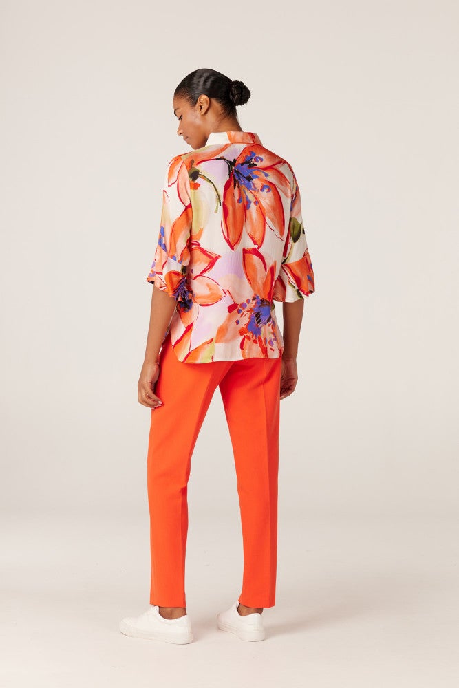 wbf773 woven print blouse 3/4 sleeve Oranje KL wbf773 woven print blouse 3/4 sleeve Oranje KL