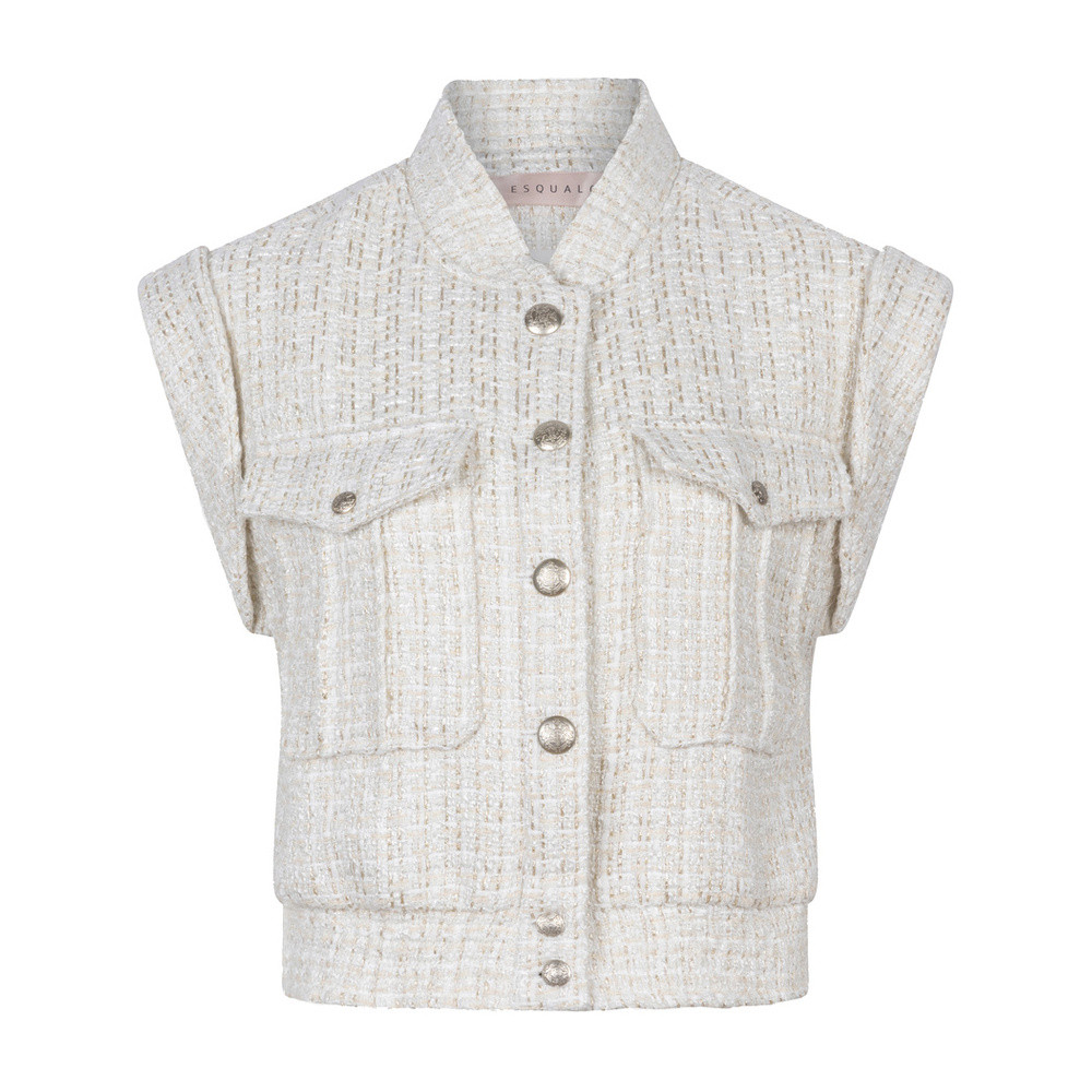 Gilet short tweed Wit Gilet short tweed Wit