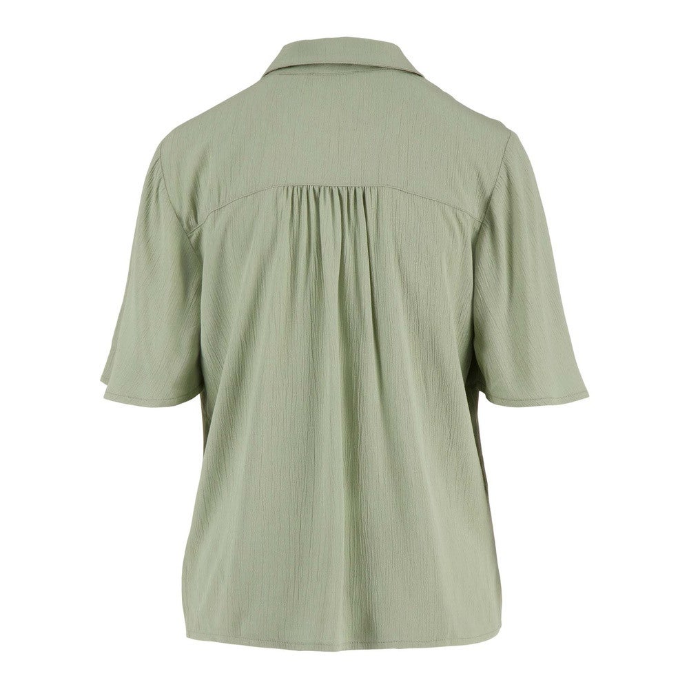 blouse met korte mouw en knoopdetail Groen KL blouse met korte mouw en knoopdetail Groen KL