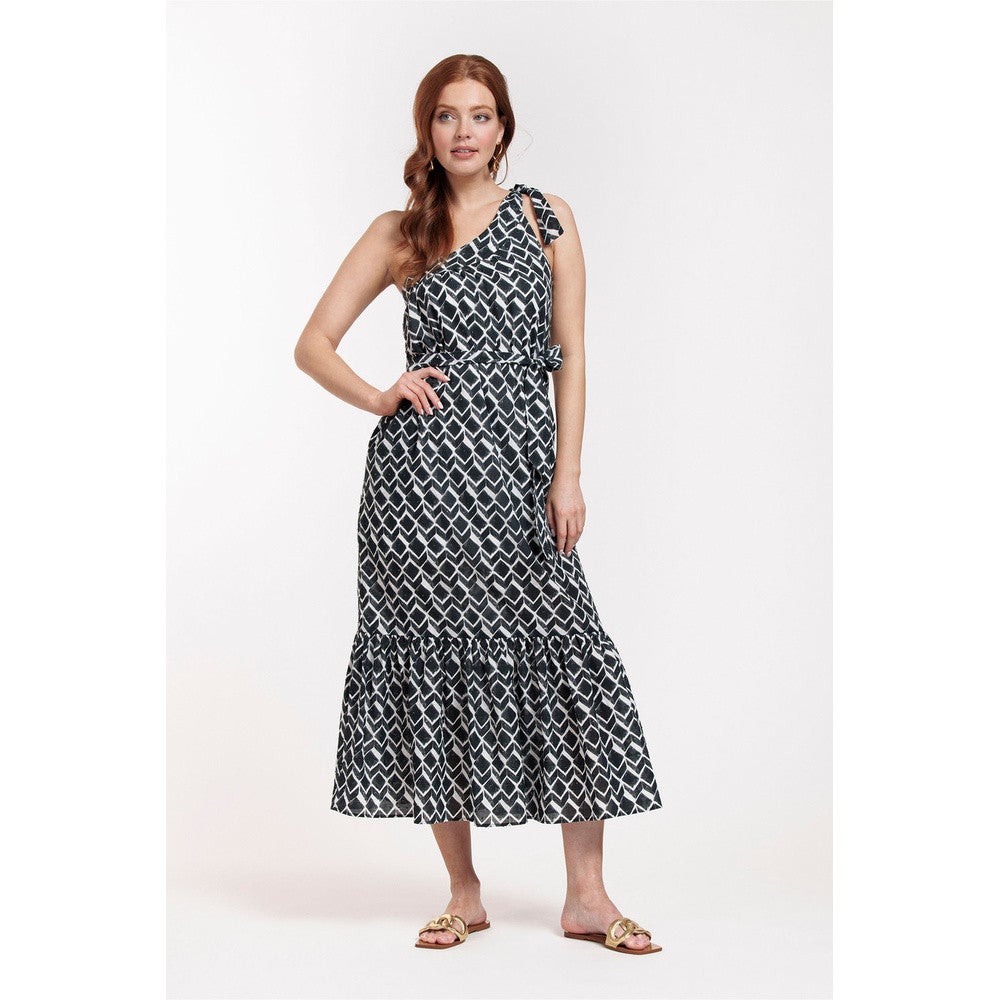 Scottie graphic poplin dress Zwart KL Scottie graphic poplin dress Zwart KL