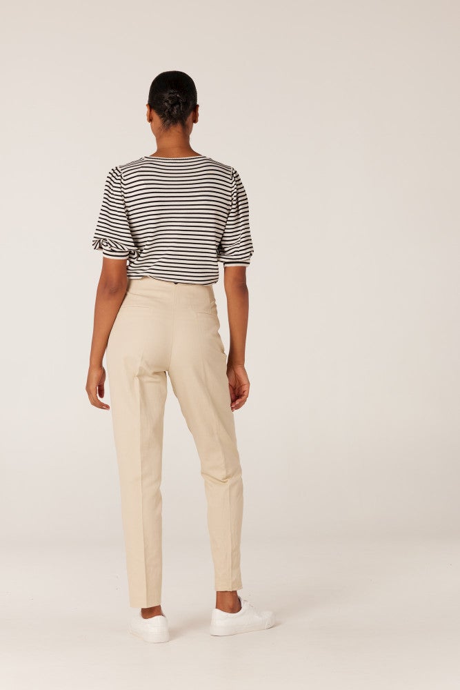 lm440 linenmix high waisted ankle pants Grijs 2 KL lm440 linenmix high waisted ankle pants Grijs 2 KL