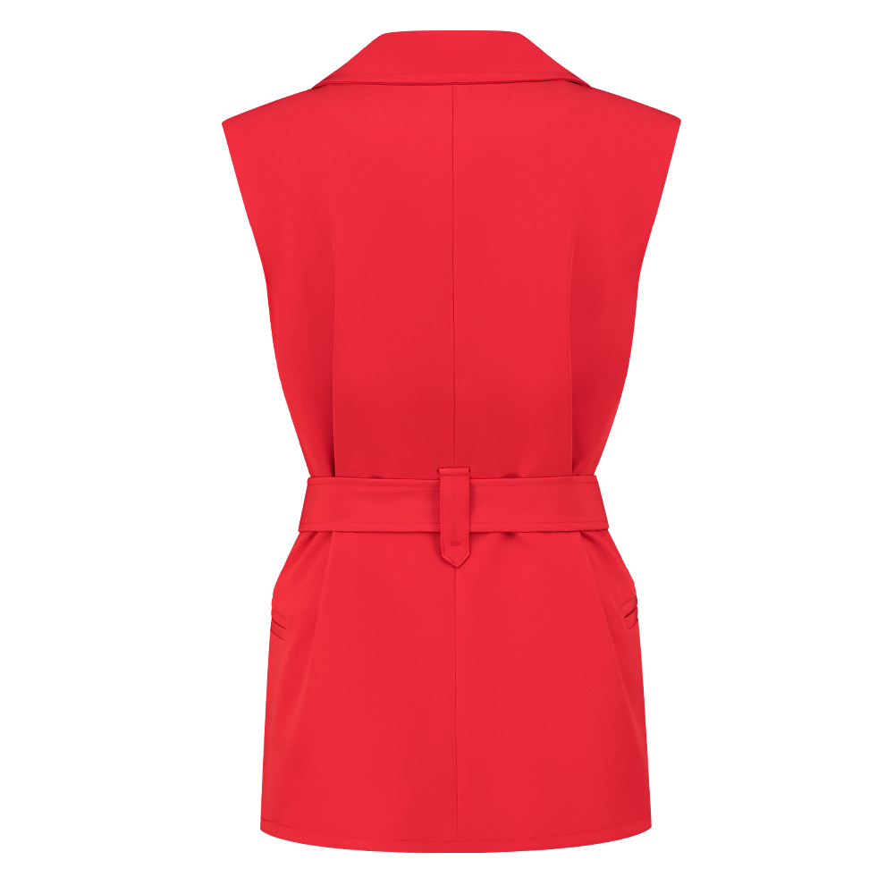 Africa Waistcoat Met Ceintuur Rood KL Africa Waistcoat Met Ceintuur Rood KL