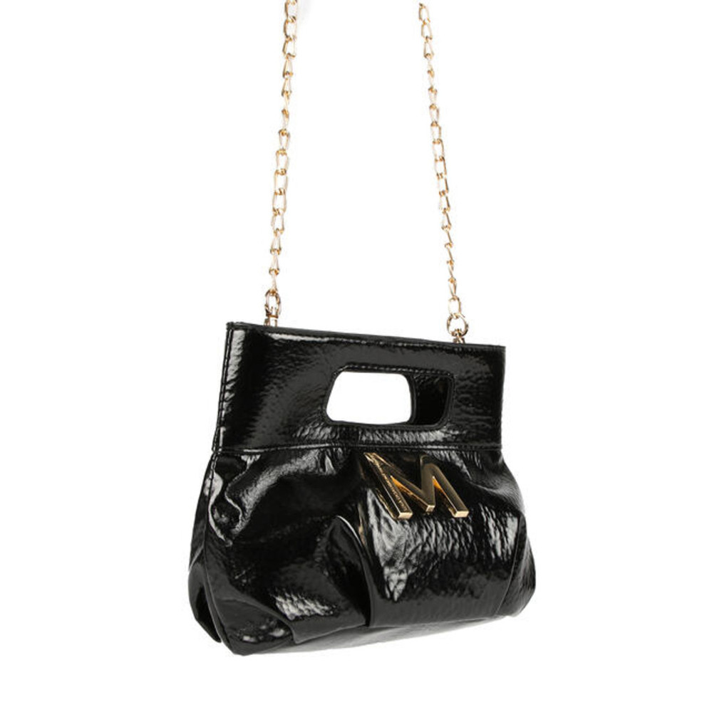 Handtas met tranjes en glanzende details Zwart KL Handtas met tranjes en glanzende details Zwart KL