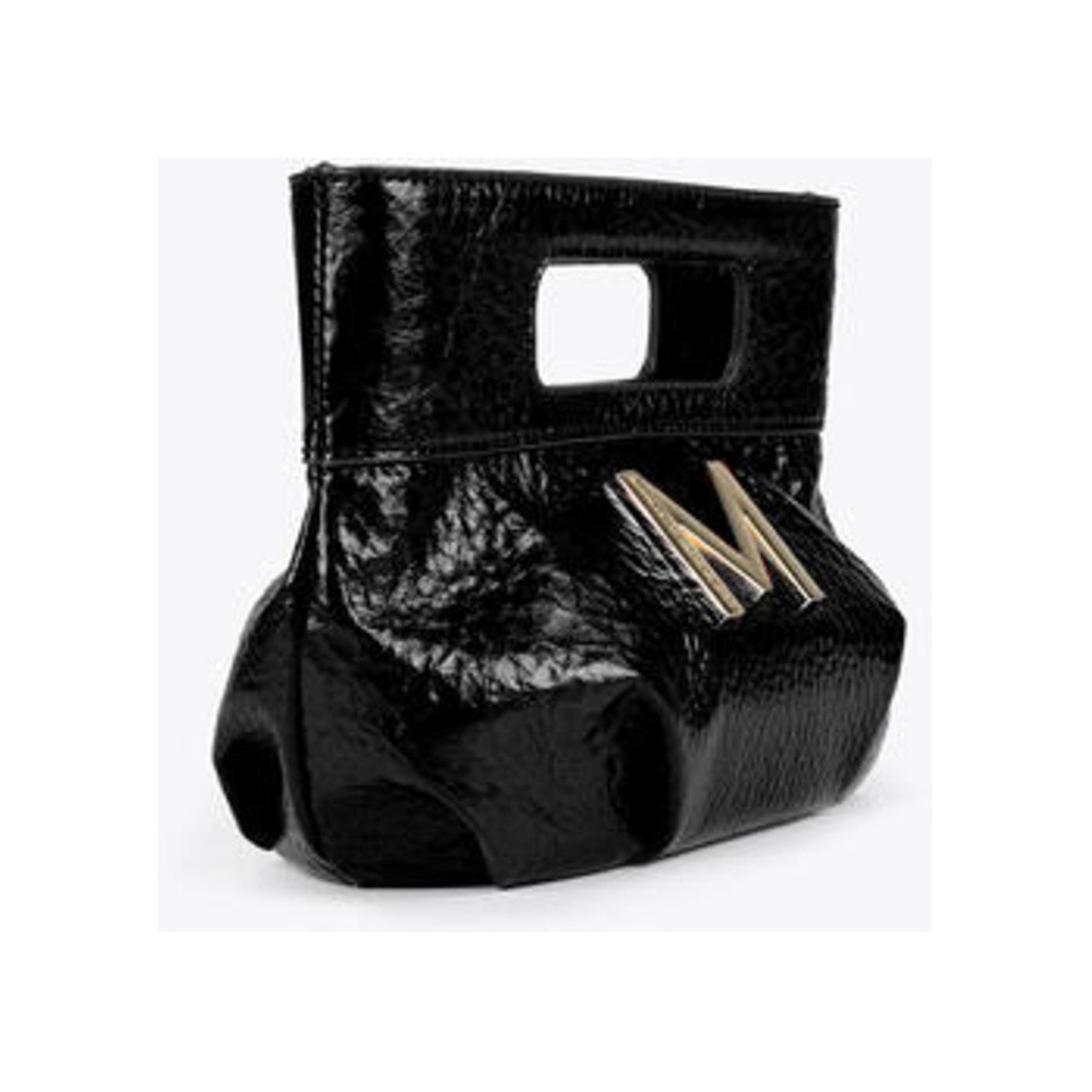 Handtas met tranjes en glanzende details Zwart KL Handtas met tranjes en glanzende details Zwart KL