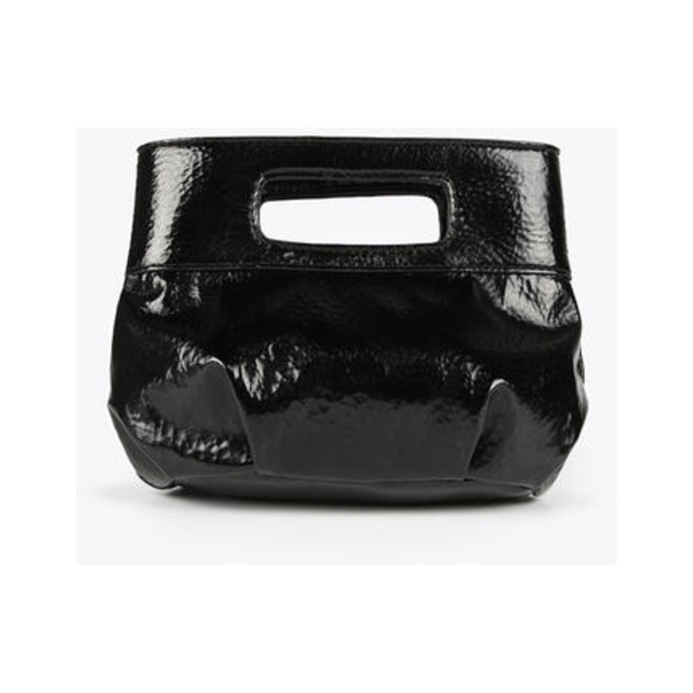 Handtas met tranjes en glanzende details Zwart KL Handtas met tranjes en glanzende details Zwart KL