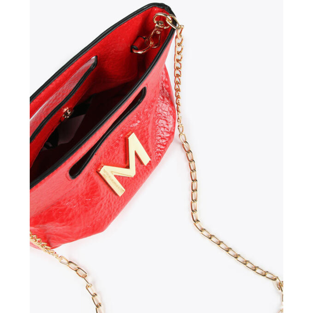 Handtas met tranjes en glanzende details Rood KL Handtas met tranjes en glanzende details Rood KL