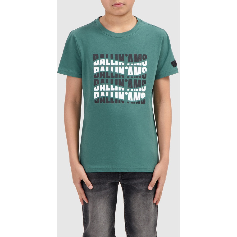 T-shirt with frontprint waves Groen KL T-shirt with frontprint waves Groen KL