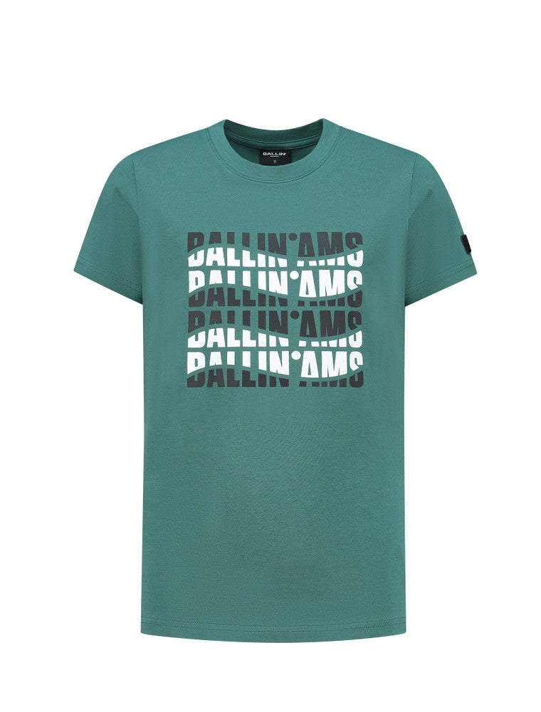 T-shirt with frontprint waves Groen KL T-shirt with frontprint waves Groen KL