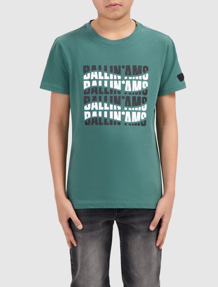 T-shirt with frontprint waves Groen KL T-shirt with frontprint waves Groen KL