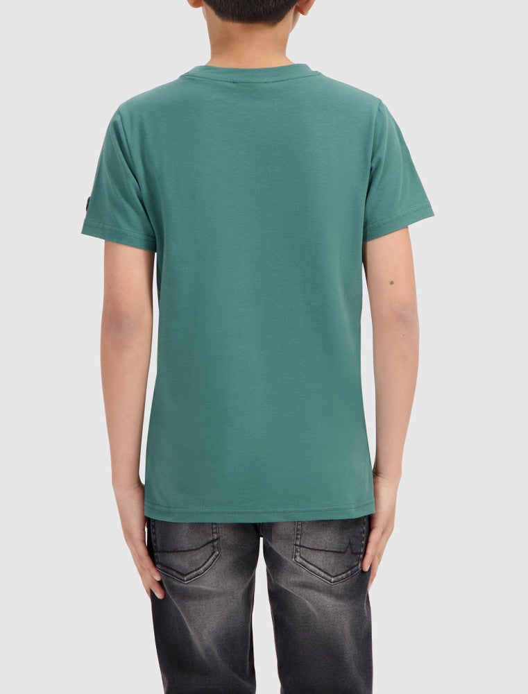 T-shirt with frontprint waves Groen KL T-shirt with frontprint waves Groen KL