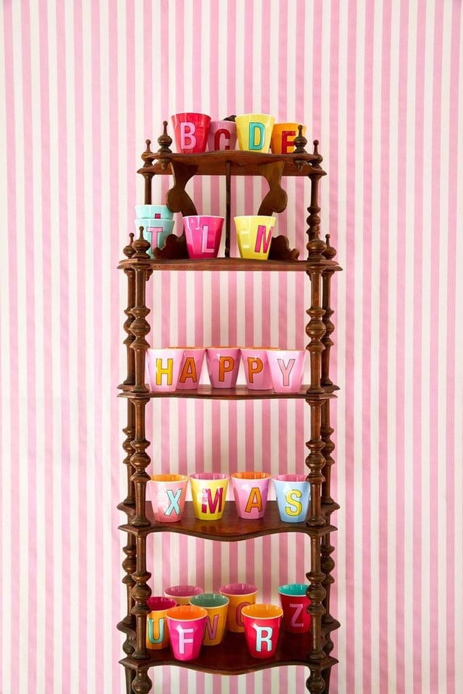 Melamine Full Alphabet M Roze KL Melamine Full Alphabet M Roze KL