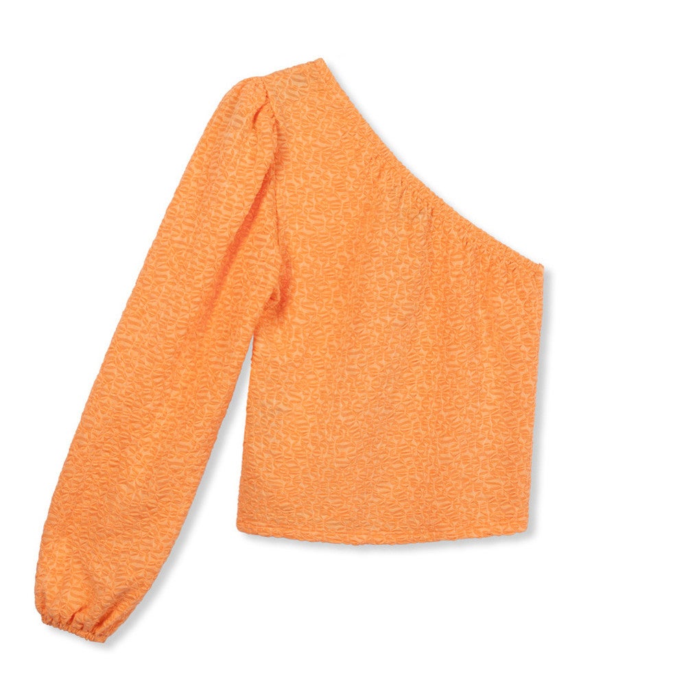 Ladies knitted one shoulder top Cleo Oranje KL Ladies knitted one shoulder top Cleo Oranje KL