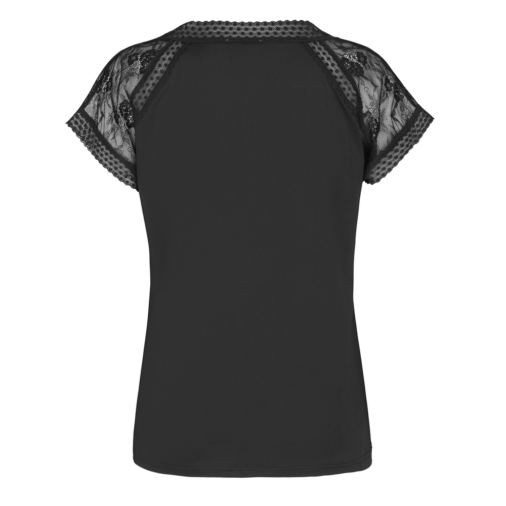 Brioche T-Shirt Lace Zwart Brioche T-Shirt Lace Zwart