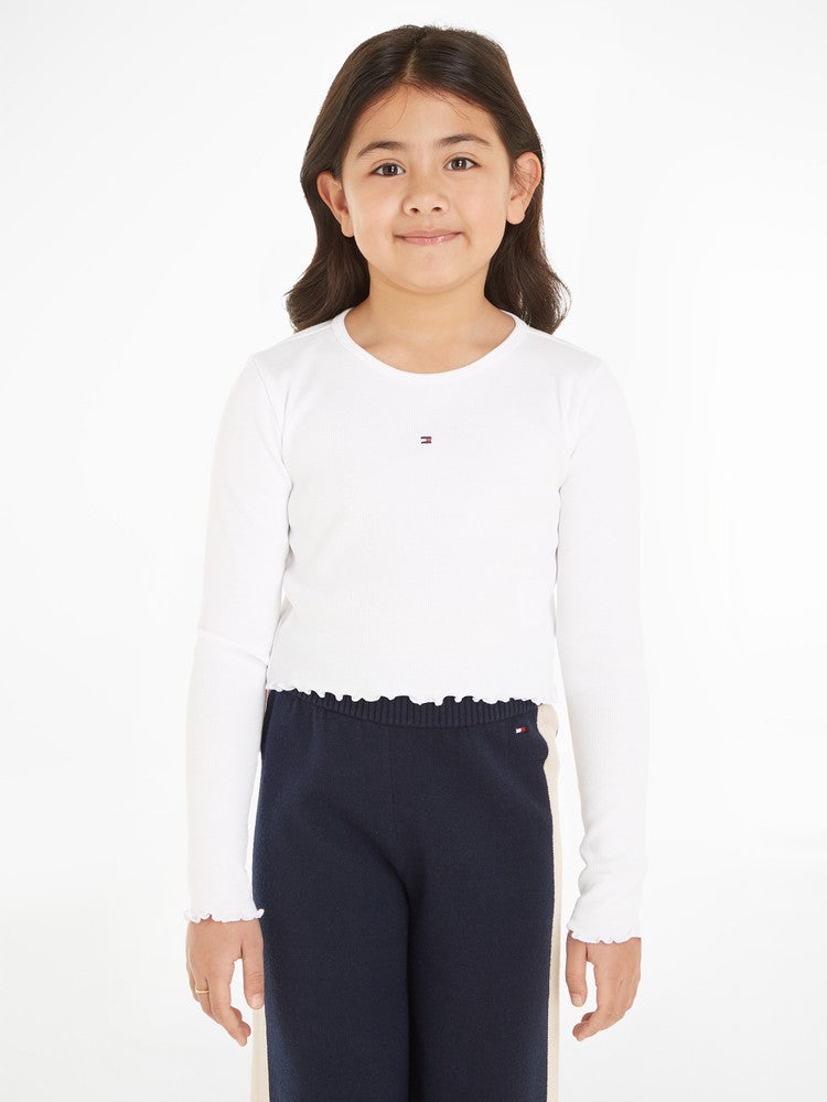 Essentail Rib Top LS Wit KL Essentail Rib Top LS Wit KL