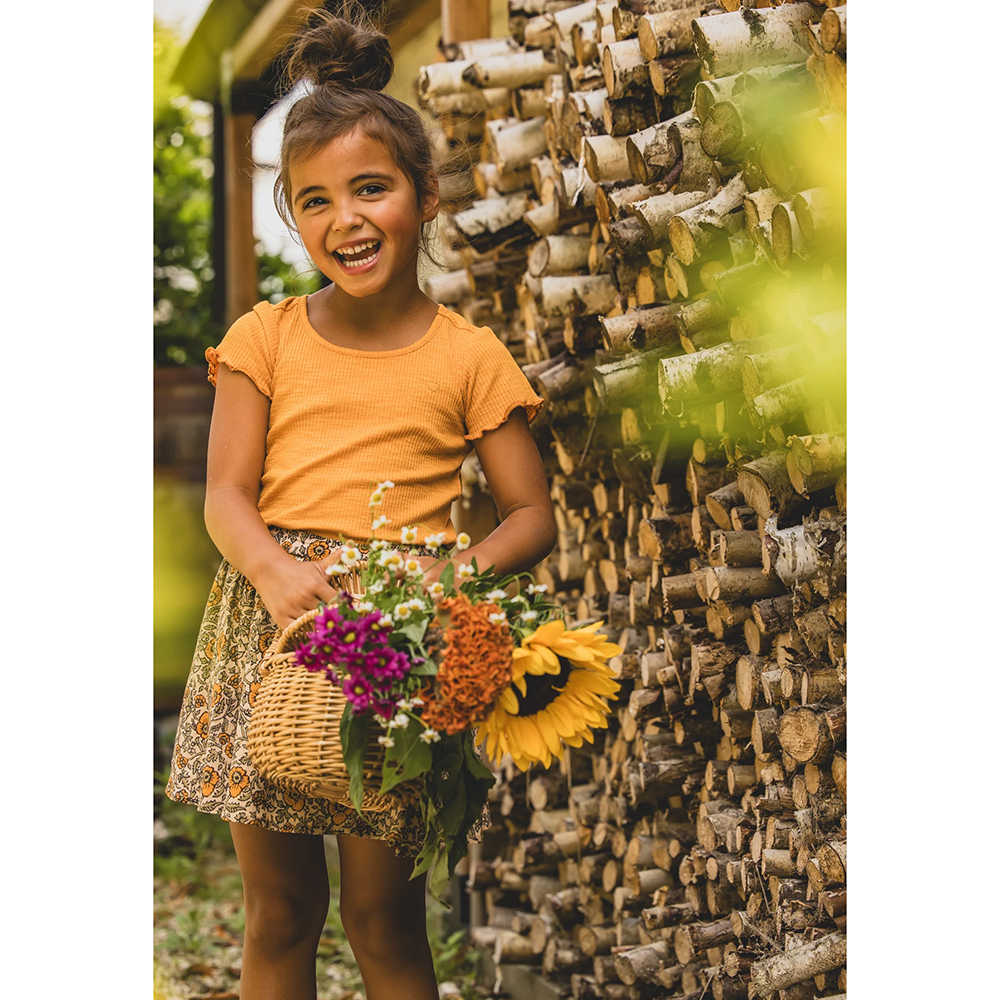 Little slubrib T-shirt Oranje KL Little slubrib T-shirt Oranje KL