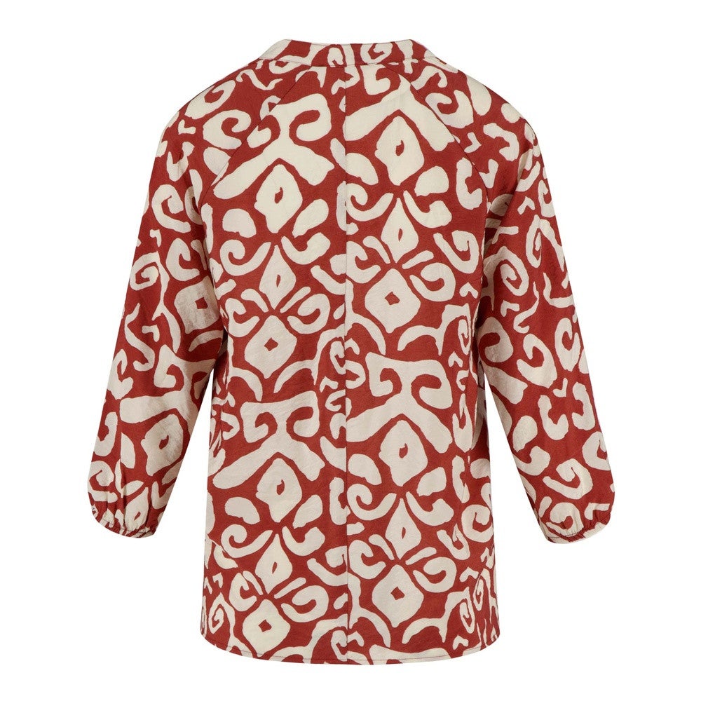 blouse ornament print cacaobruin/zand Beige KL blouse ornament print cacaobruin/zand Beige KL