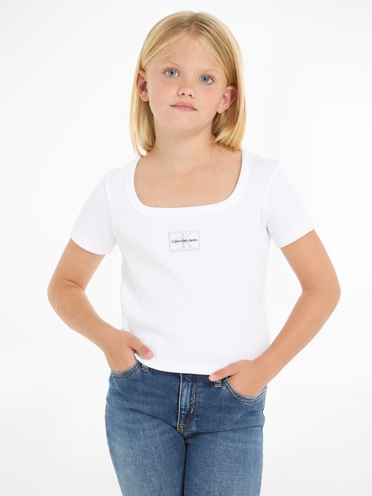 RIB BADGE SQUARE SS TEE Wit KL RIB BADGE SQUARE SS TEE Wit KL