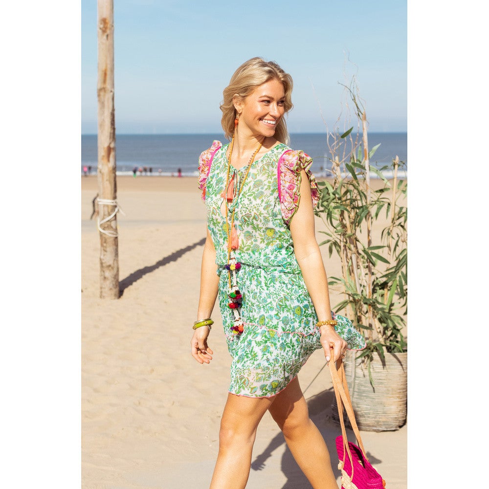 Skirt Met Roze Details Groen Skirt Met Roze Details Groen